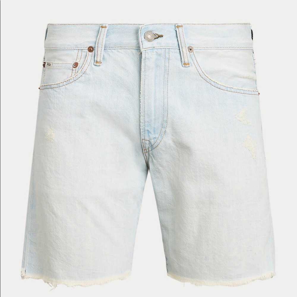 Polo Ralph Lauren Mens The Sullivan Slim 7,5 inch Distressed Denim Short